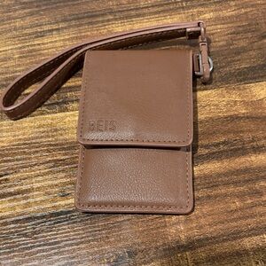 BEIS Tan Leather Wristlet